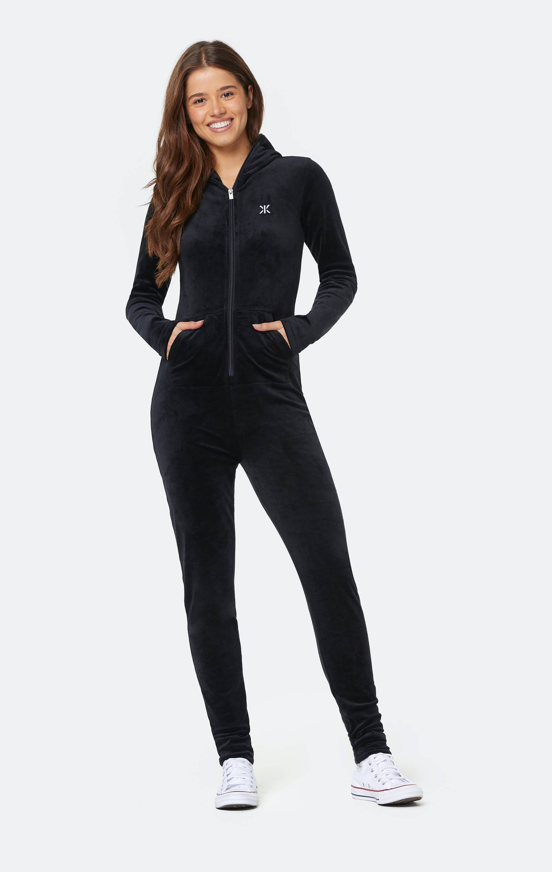 Onepiece Original Velvet Fitted Jumpsuit Black - 2