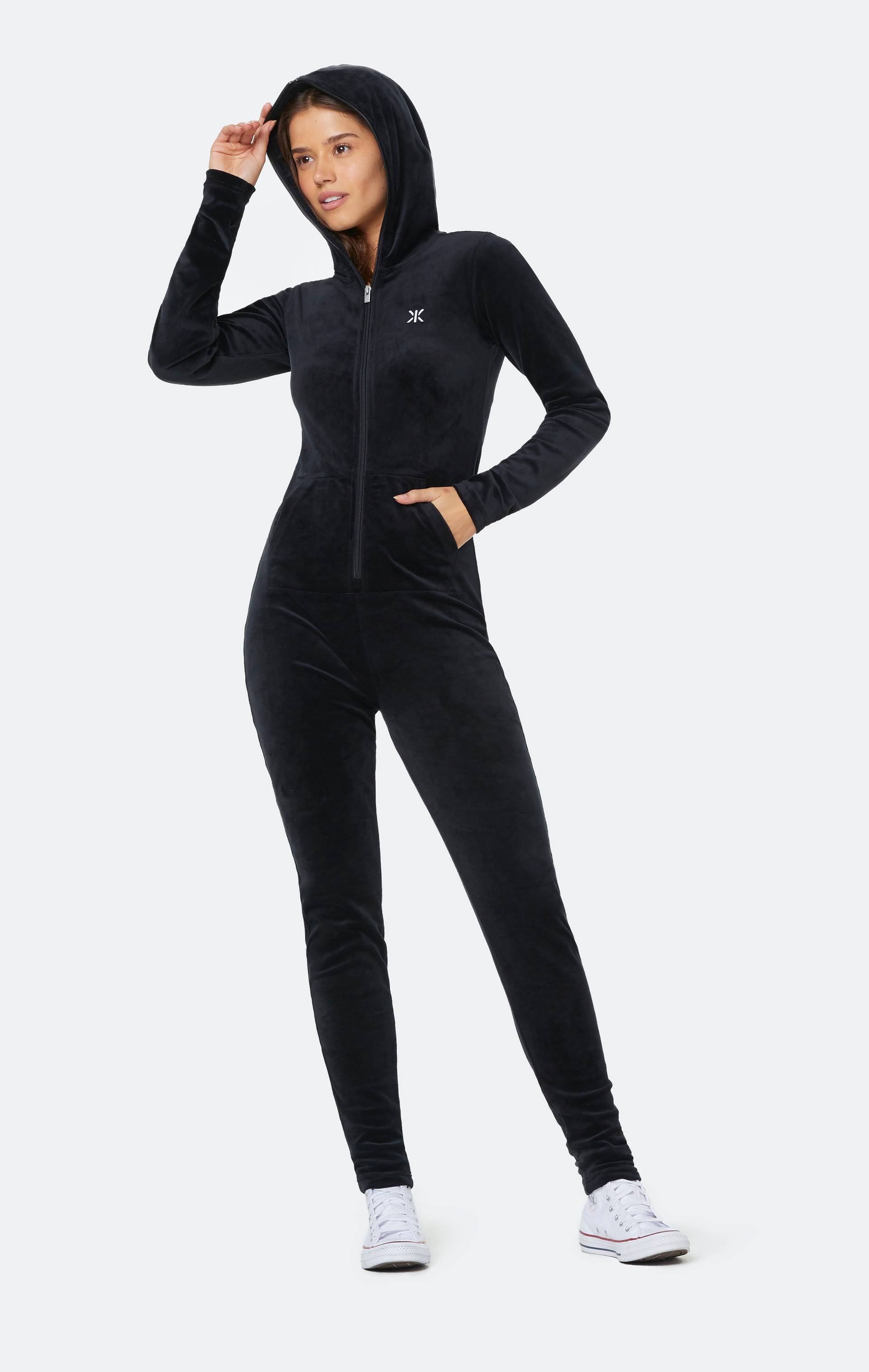 Onepiece Original Velvet Fitted Jumpsuit Black - 4