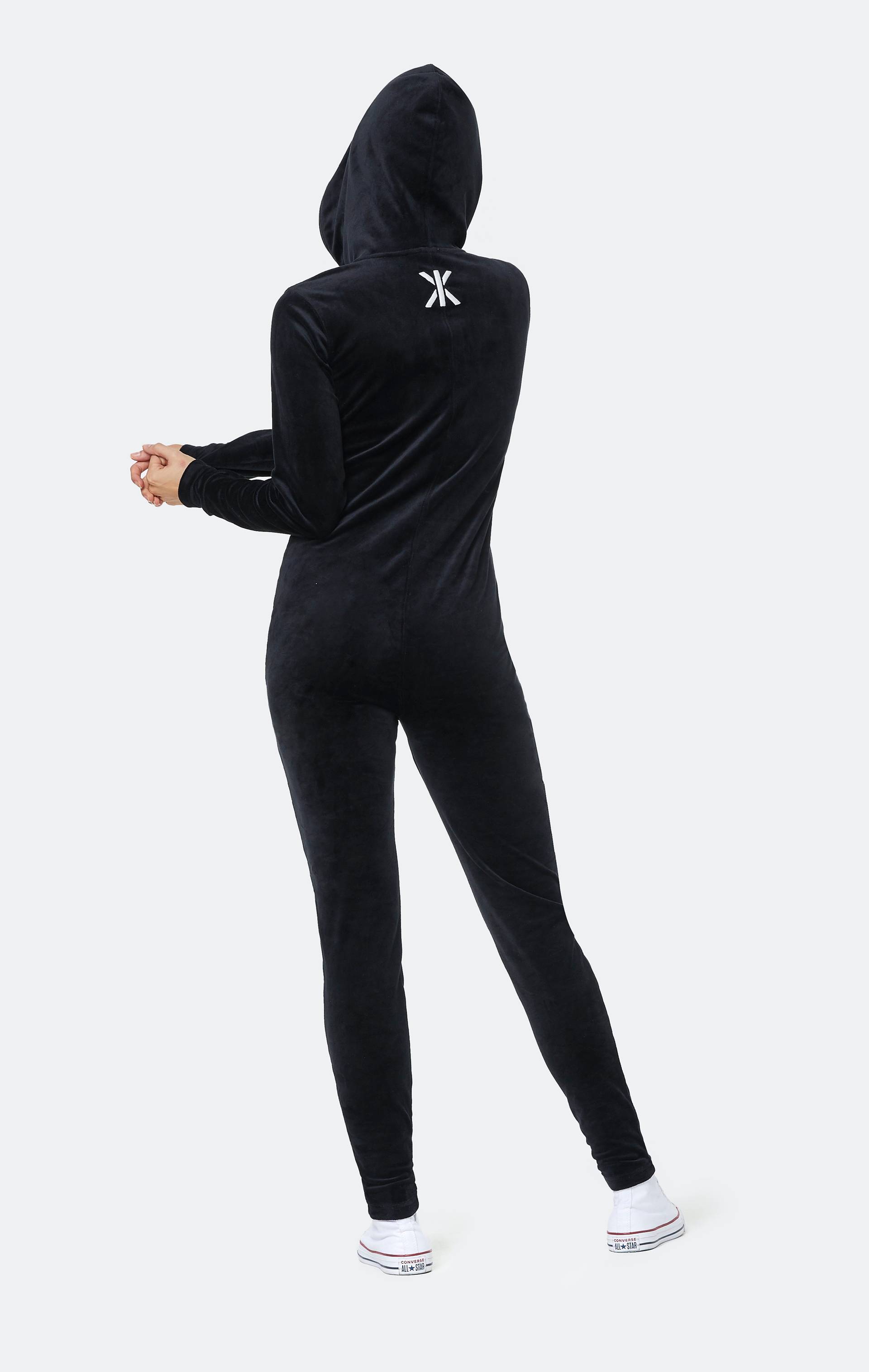 Onepiece Original Velvet Fitted Jumpsuit Black - 5