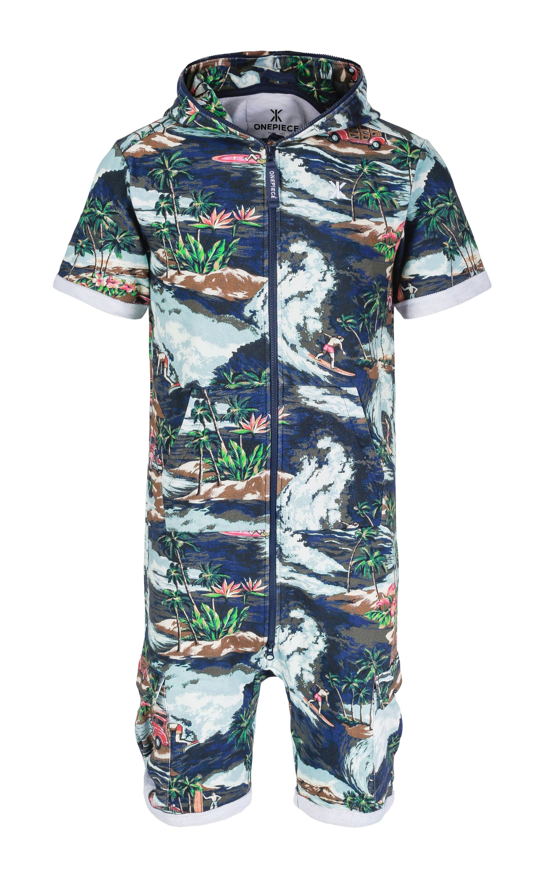 Onepiece The Vintage Hawaii Short Jumpsuit Blue Mix - 1