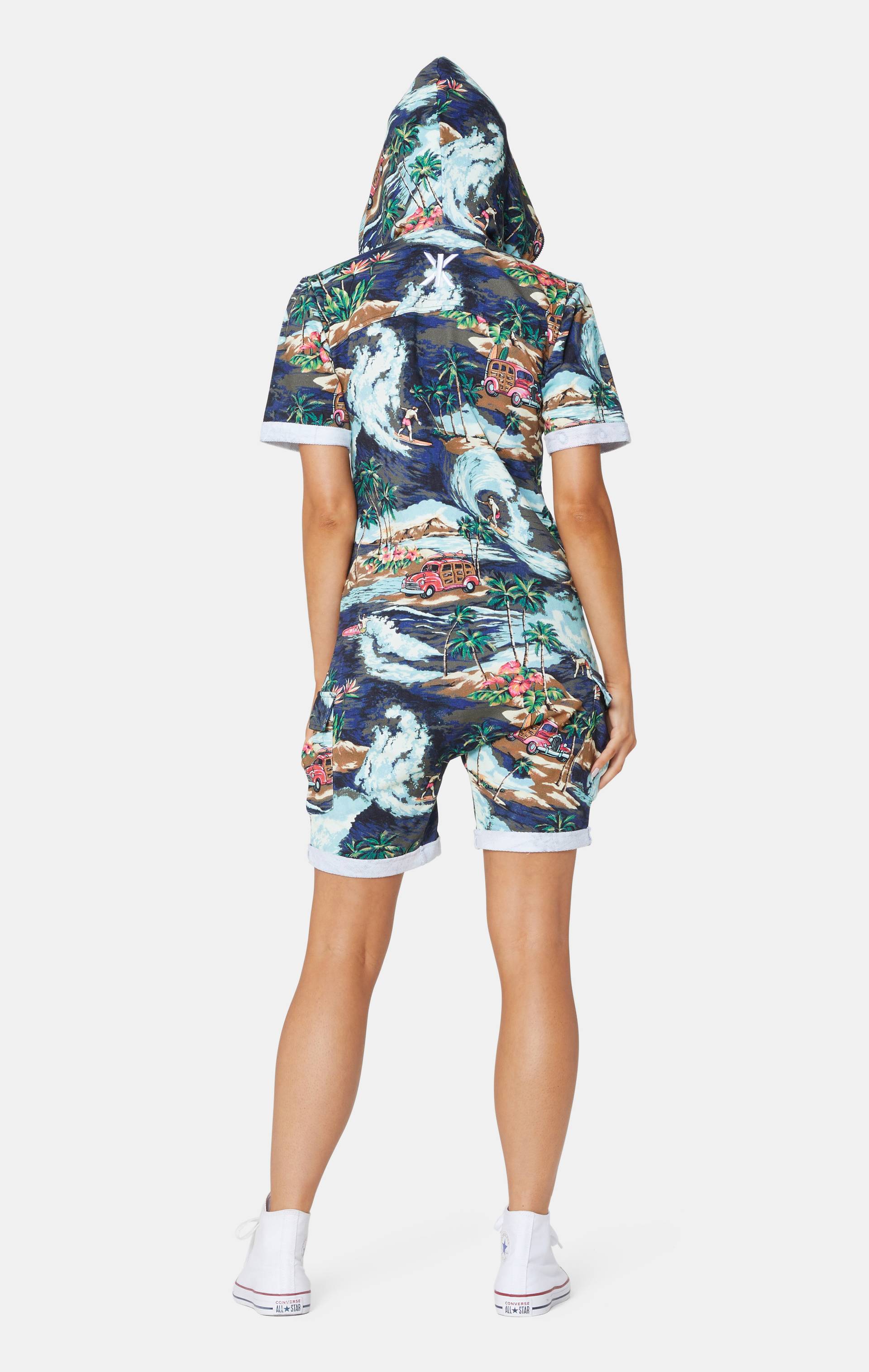 Onepiece The Vintage Hawaii Short Jumpsuit Blue Mix - 10