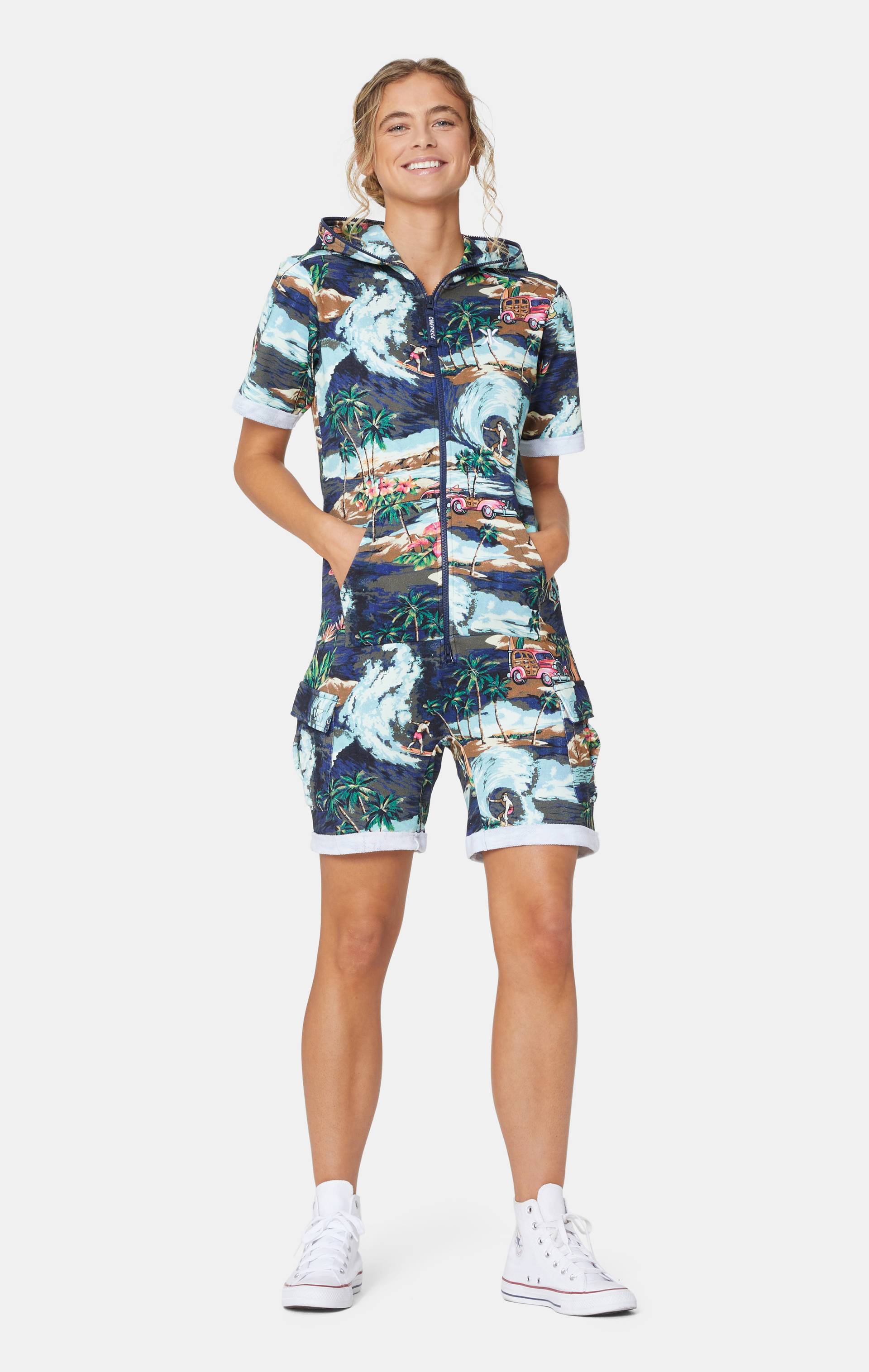 Onepiece The Vintage Hawaii Short Jumpsuit Blue Mix - 6