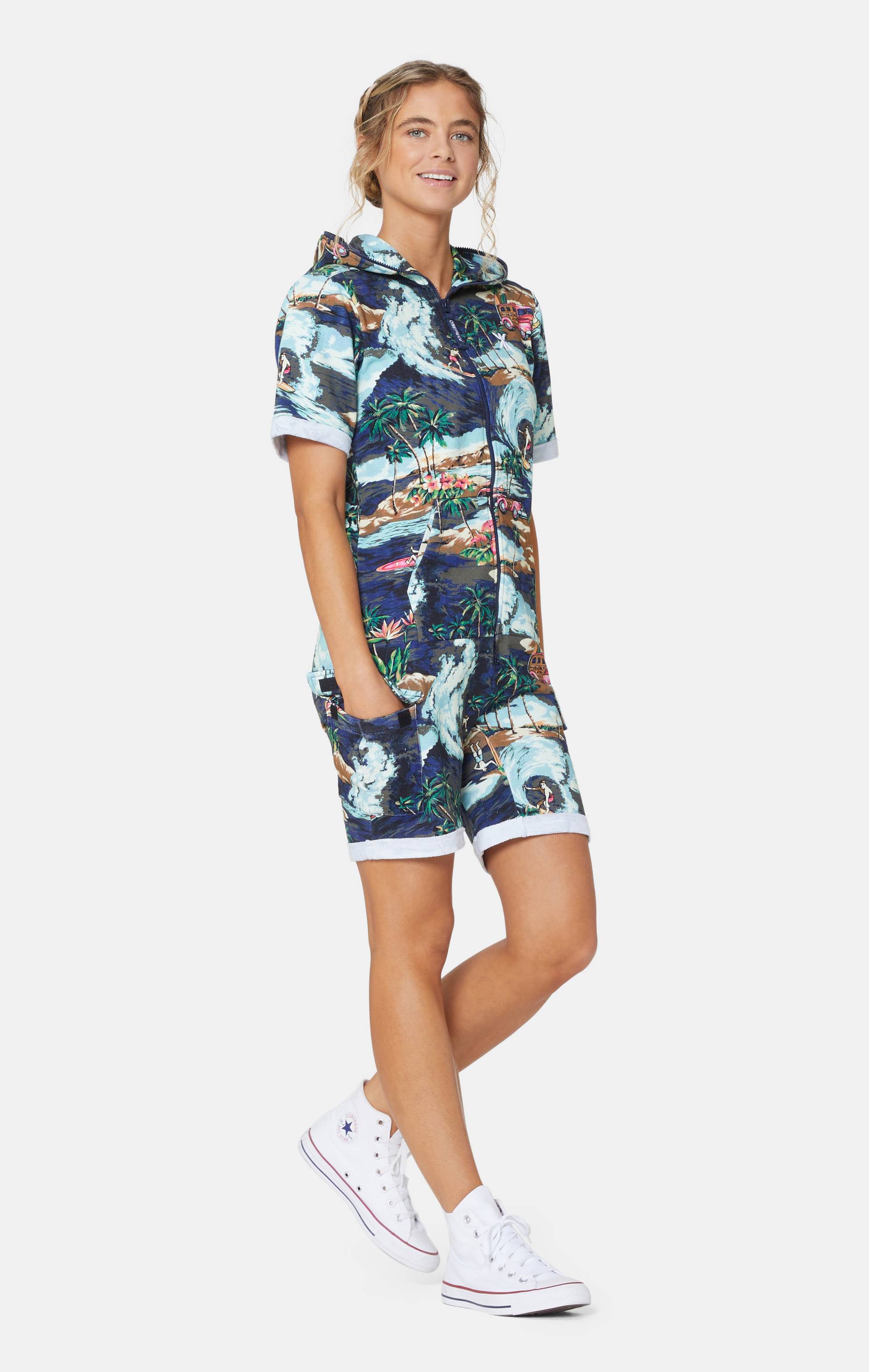 Onepiece The Vintage Hawaii Short Jumpsuit Blue Mix - 8