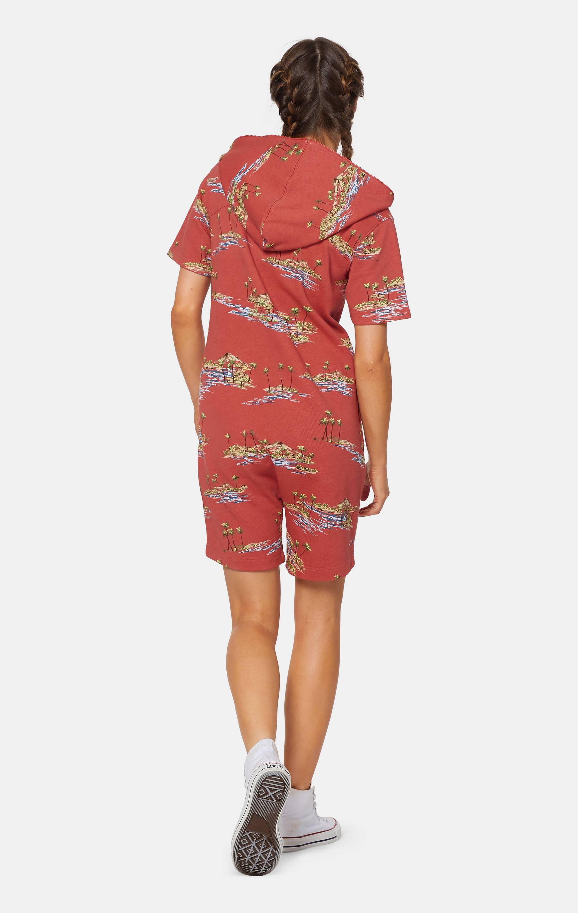 Onepiece Vintage Honolulu Short Jumpsuit Red - 12