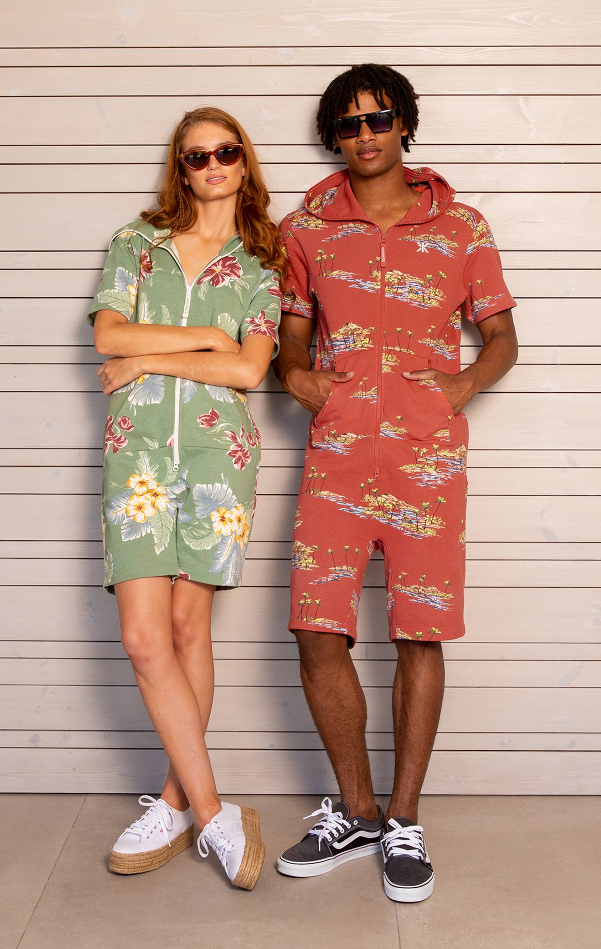 Onepiece Vintage Honolulu Short Jumpsuit Red - 8