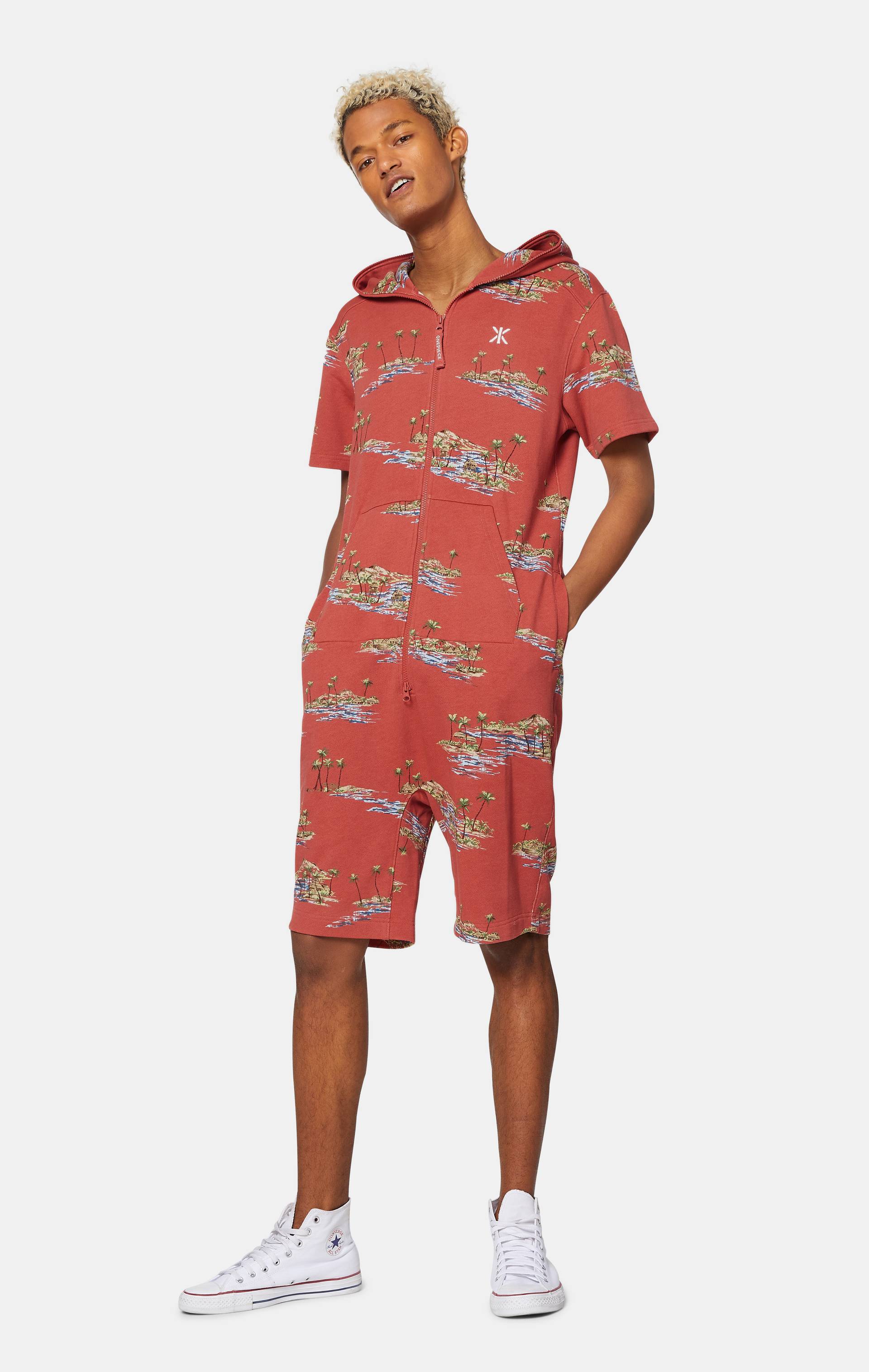 Onepiece Vintage Honolulu Short Jumpsuit Red - 4