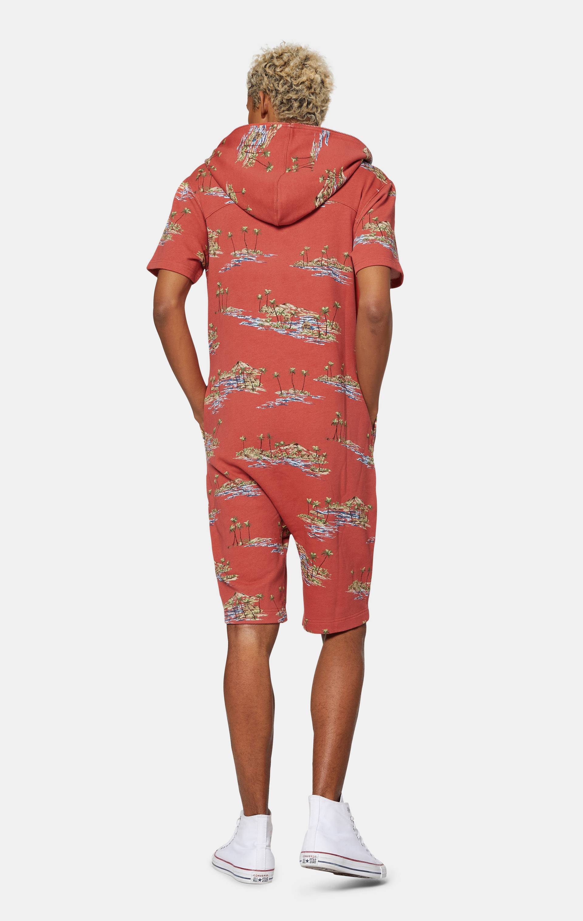Onepiece Vintage Honolulu Short Jumpsuit Red - 5