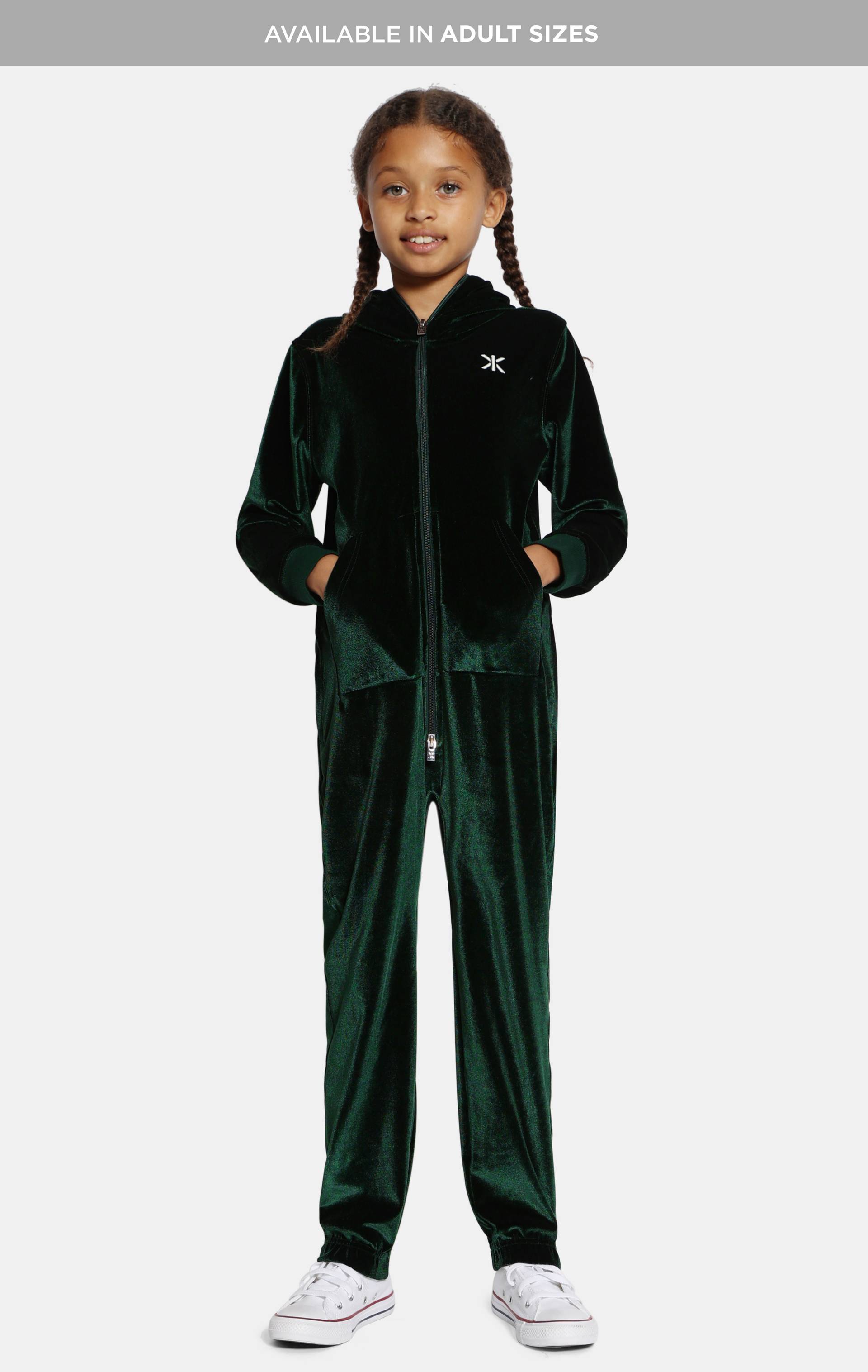 Onepiece Original Velour Kids Jumpsuit Green - 2
