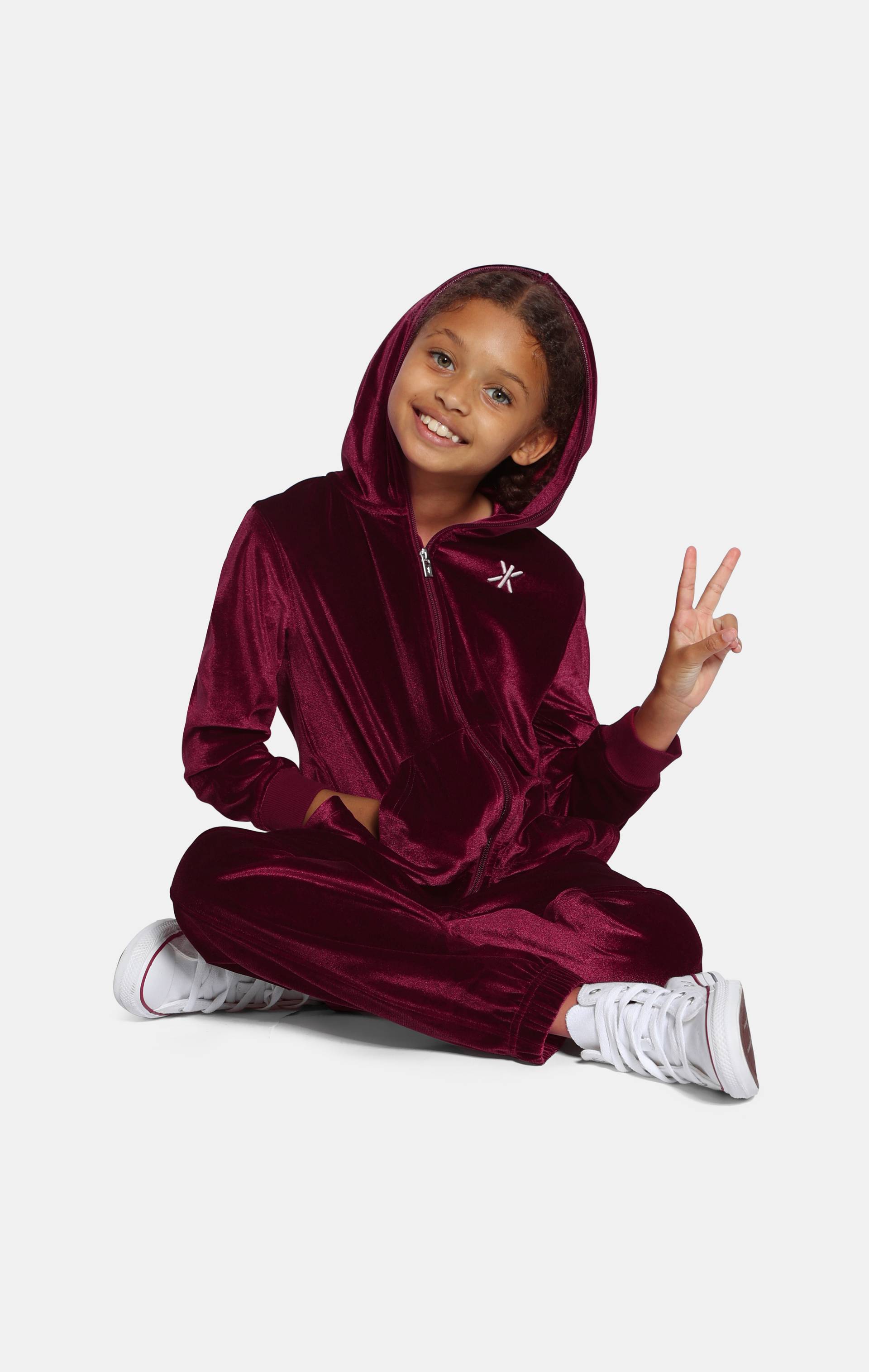 Onepiece Original Velour Kids Jumpsuit Red - 5