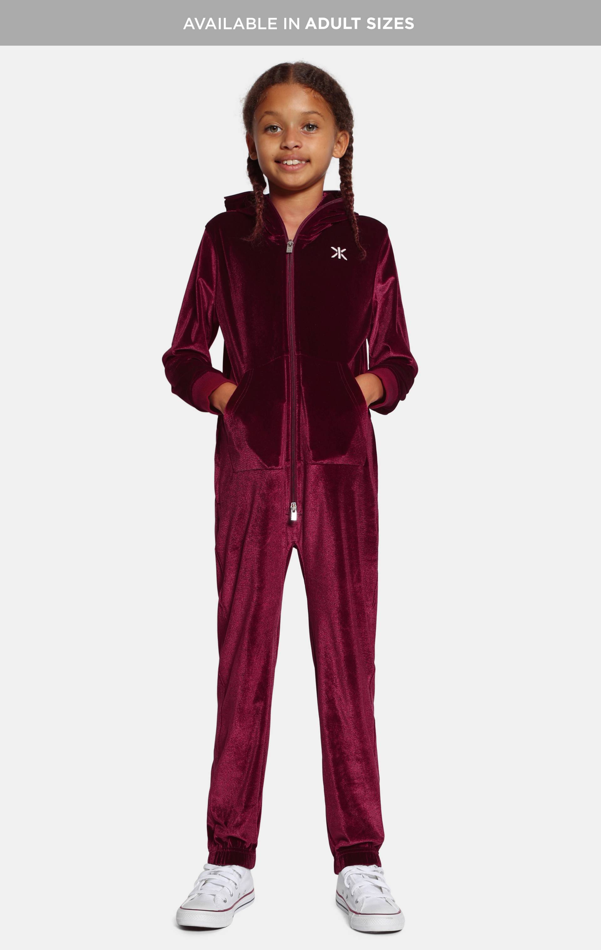 Onepiece Original Velour Kids Jumpsuit Red - 2