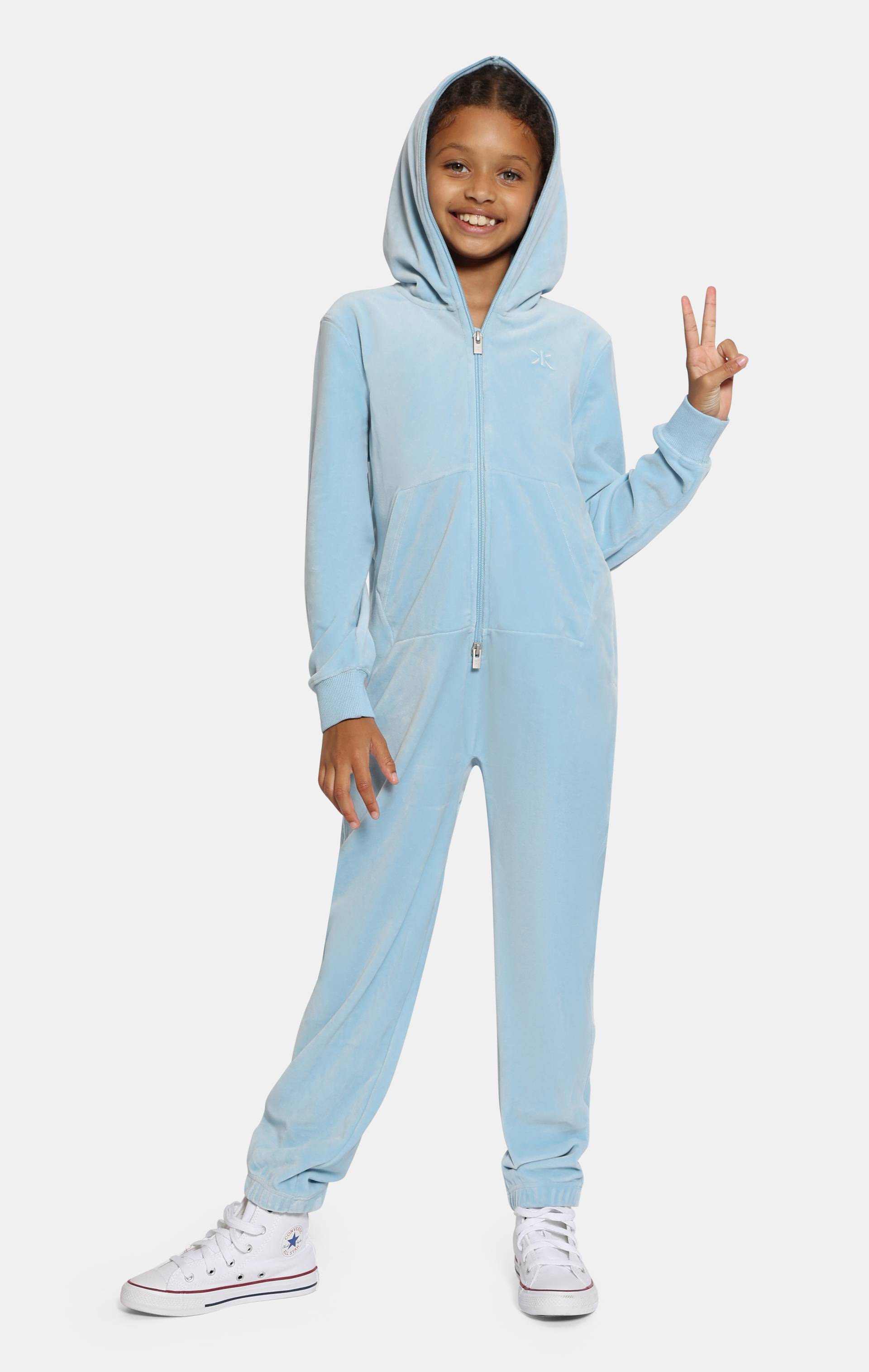 Onepiece Original Velvet Kids Jumpsuit Light Blue - 3