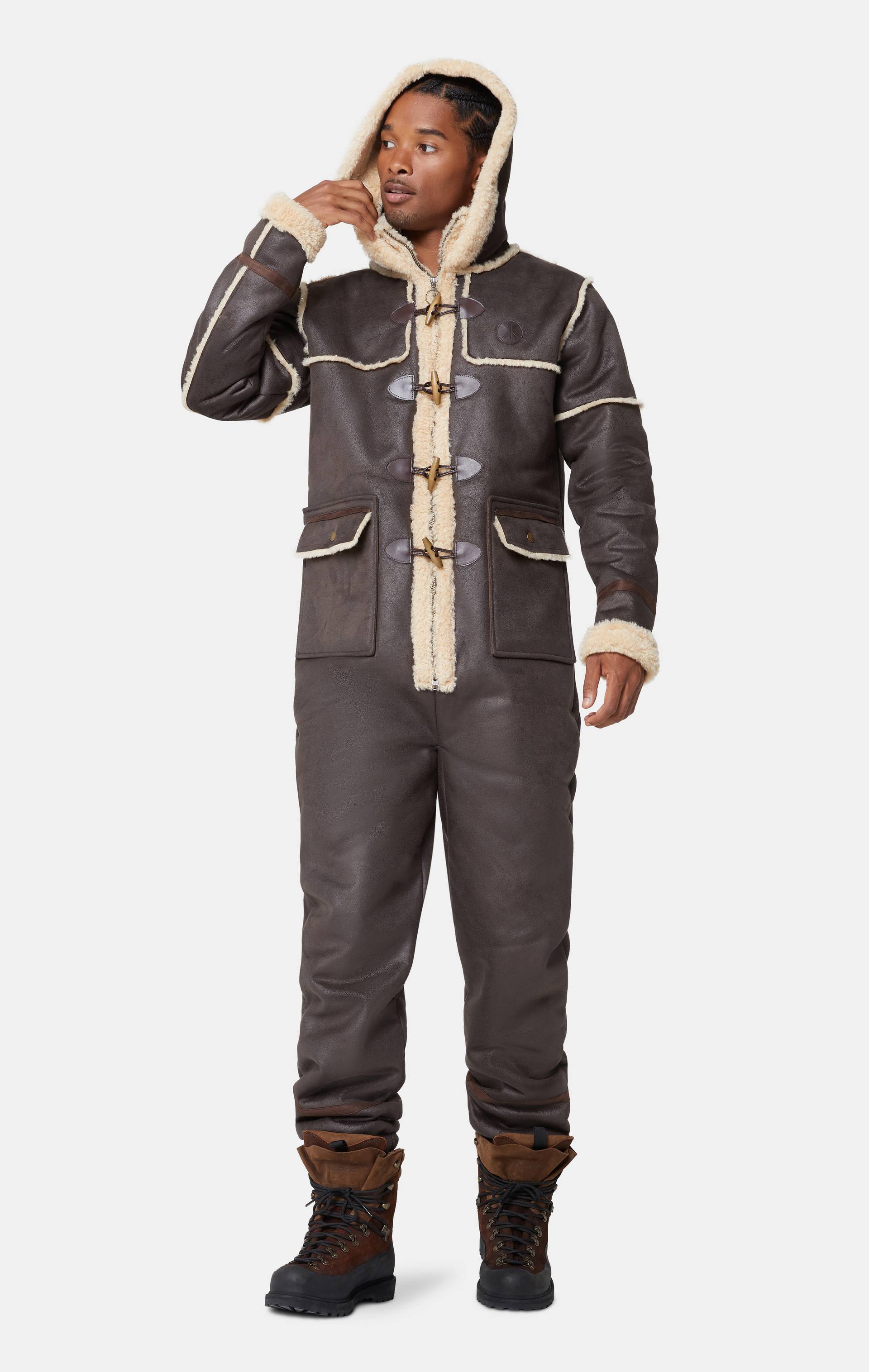 Onepiece Duffel Jumpsuit Brown - 4