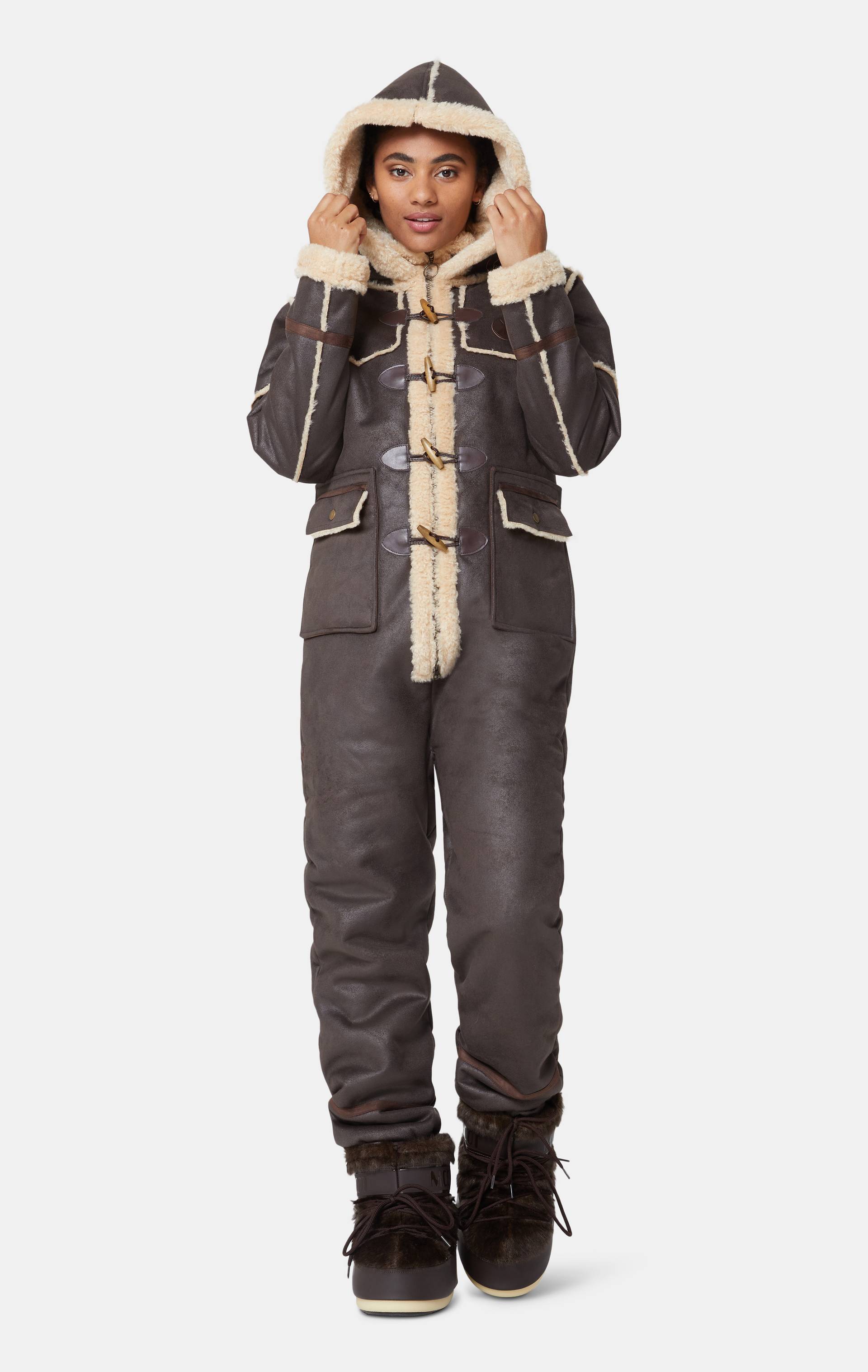 Onepiece Duffel Jumpsuit Brown - 12