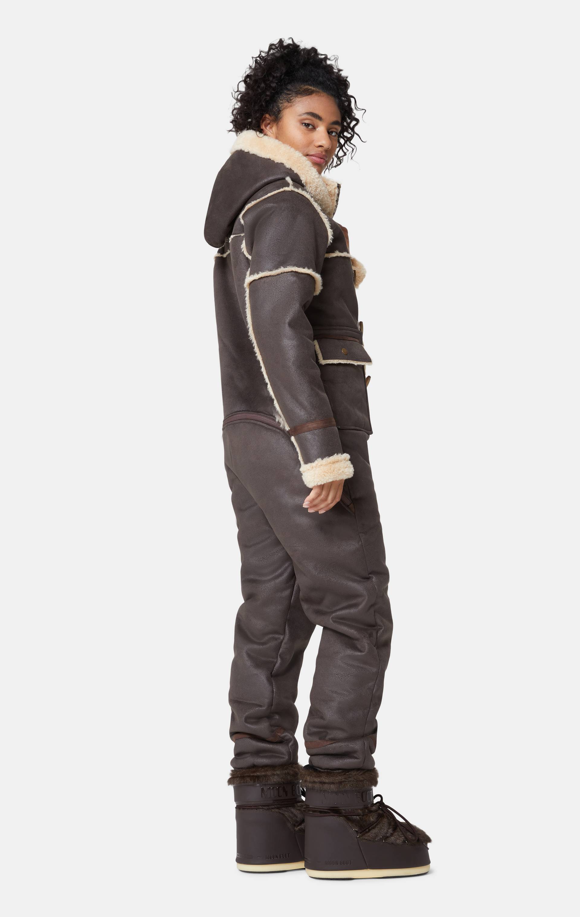 Onepiece Duffel Jumpsuit Brown - 14